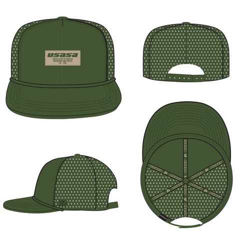 Green Six Panel Flow Hat